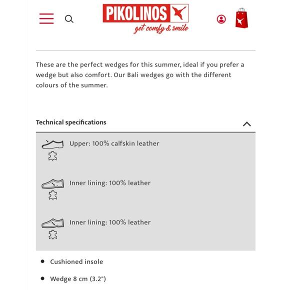 Pikolinos Bali Metallic Wedge Laser Cut Leather Open Toe Sandals Shoes 40 9.5 - Picture 13 of 15